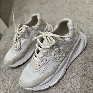 Tory Burch White and Cream Sneakers